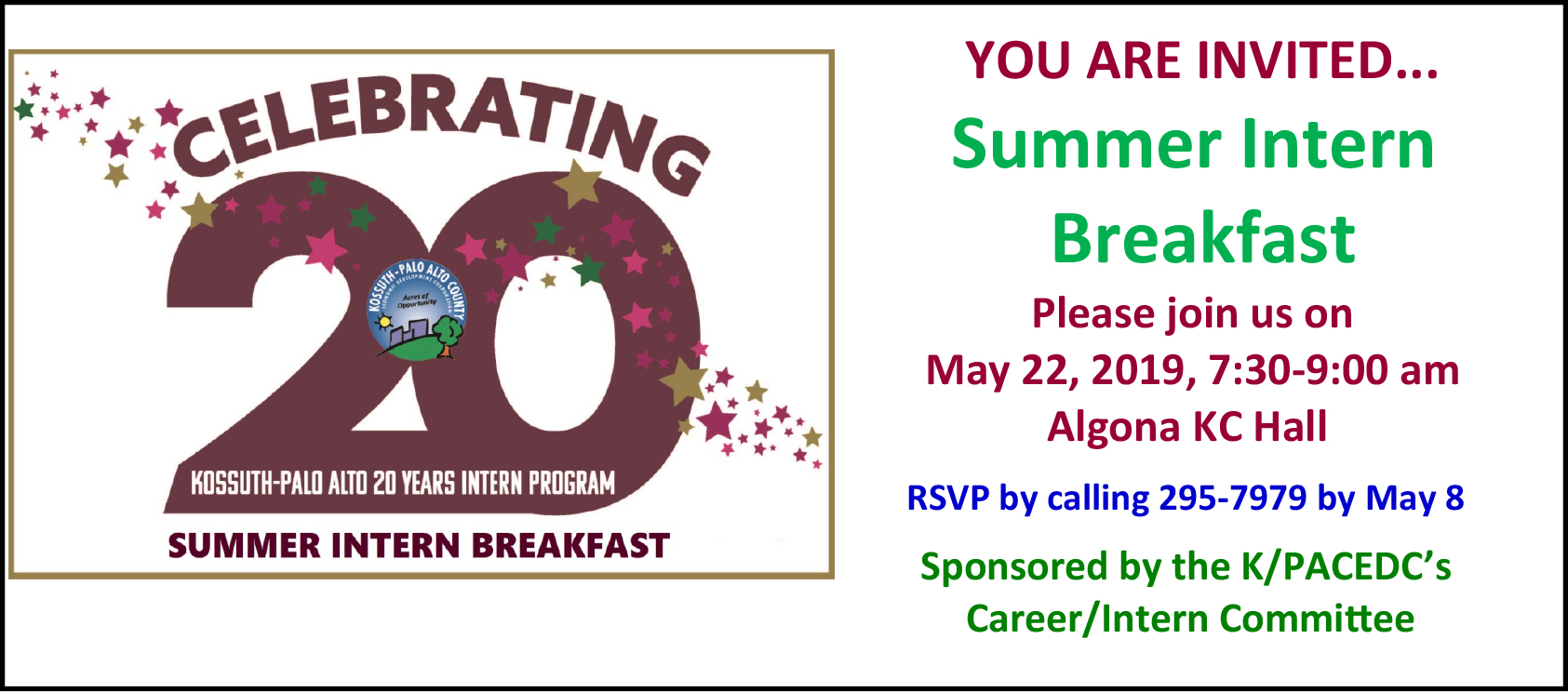 Summer Intern Breakfast Kossuth County Economic Development Corporation